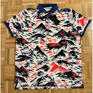 New Greyson Peace Maker Golf Polo Shirt Mens XL Jungle Theme Print Performance